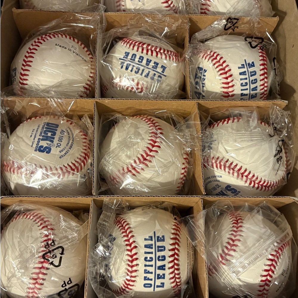 One dozen League Baseballs